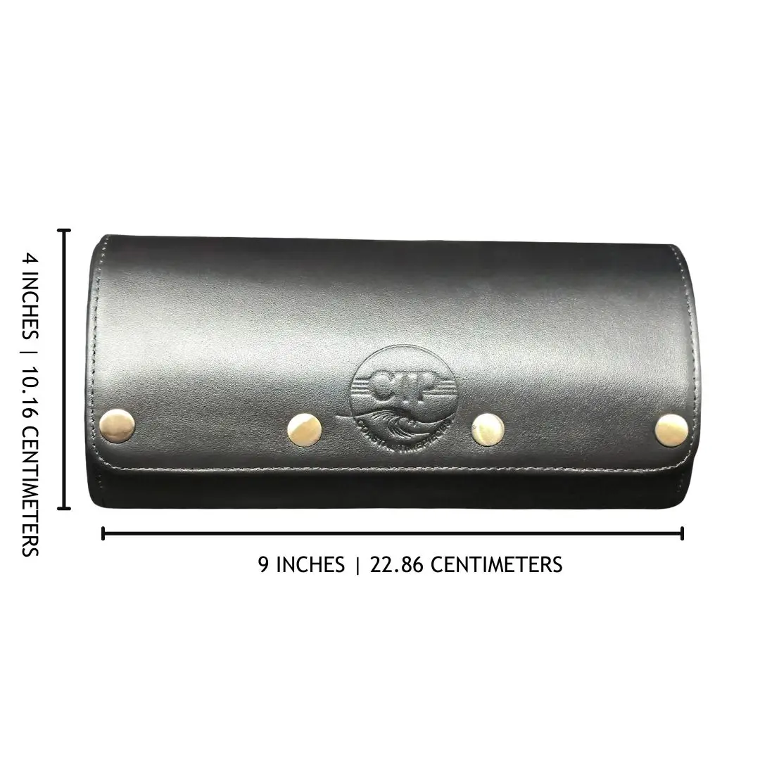 Premium Leather Three Watch Roll by Coastal Timepieces