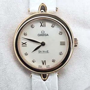 Omega 27mm De Ville Date Rose Gold Ladies Watch 424.53.37.60.55.002