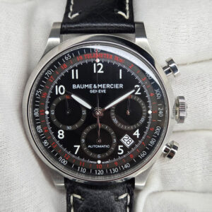 Baume & Mercier 42mm Capeland Steel Black Dial Automatic Men's Watch MOA10001