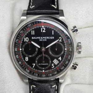 Baume & Mercier 42mm Capeland Steel Black Dial Automatic Men's Watch MOA10001