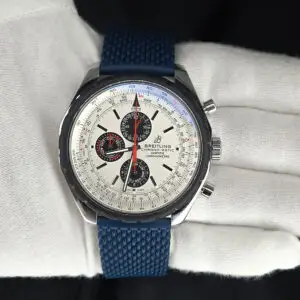 Rare Breitling White Dial Chrono-Matic 1461 Limited Edition 993 of 2000 Silver Dial 49 mm Box A19360