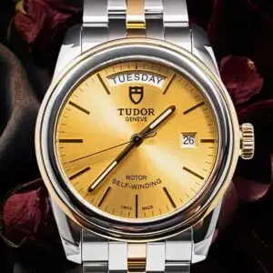 Tudor Glamour Day & Date 39mm Yellow Gold & Steel Champagne Box Card 56003