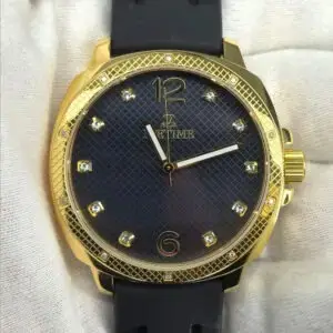 IceTime 42mm Men’s Yellow Gold Steel Watch 0.10ct Diamonds White Dial AB712 Box & Papers