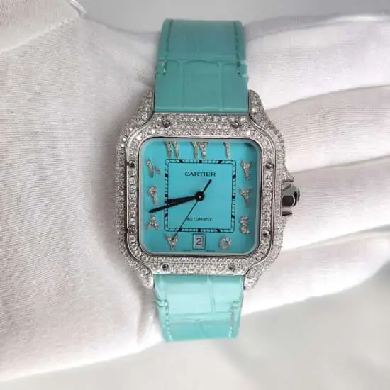 Cartier Santos Tiffany Blue Watch